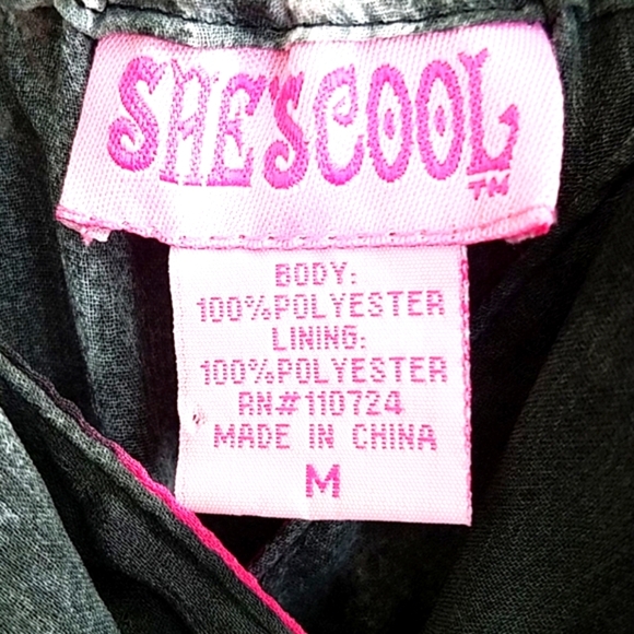 Dress Sundress built-in bra  Maxi Charcoal Pink Contrast Whimsigoth Fairygrunge - Picture 6 of 7